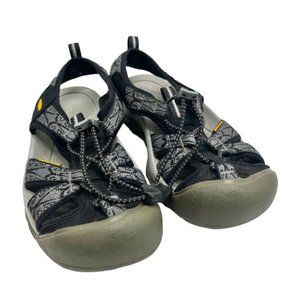 KEEN Newport Womens Sandals 7 Black/Gray WaterproofSport Hiking Shoes Bungee